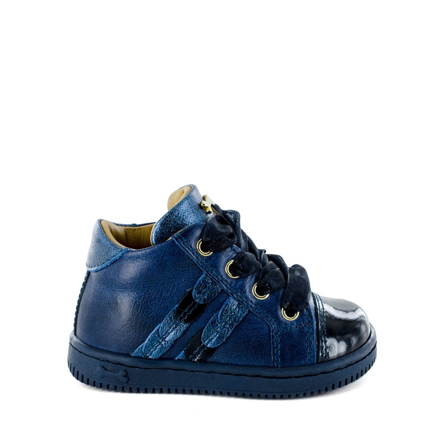 Girls STONES and BONES Mid Shoes | Nail Calf - Metal Blue - Stones And Bones