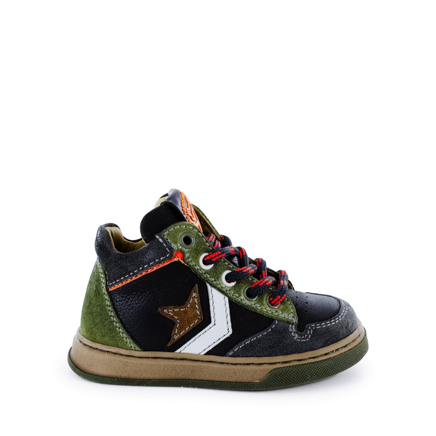 Boys STONES and BONES Mid Shoes | Dibo Nabuk Smoke + Moss - Stones And Bones