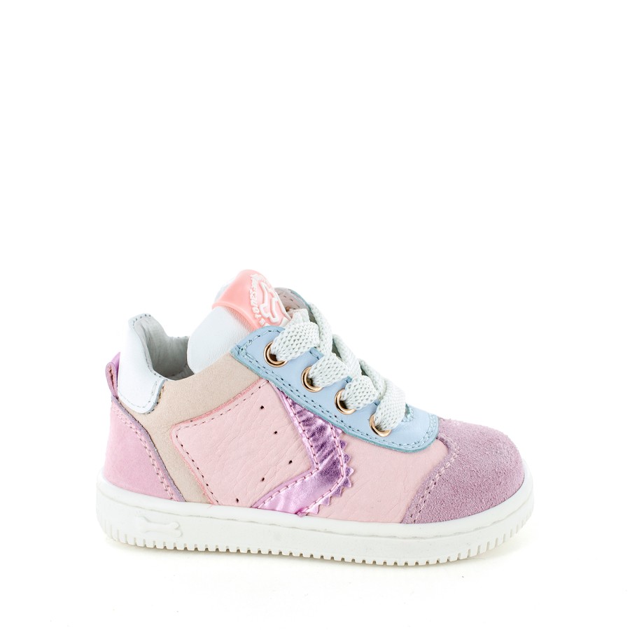 Girls STONES and BONES Low Shoes | Noes Crs - Calf Lilac + Pink - Stones And Bones