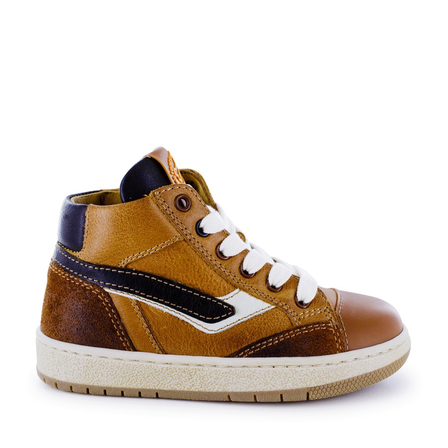 Boys STONES and BONES Mid Shoes | Colas Calf Cognac + Ivor - Stones And Bones