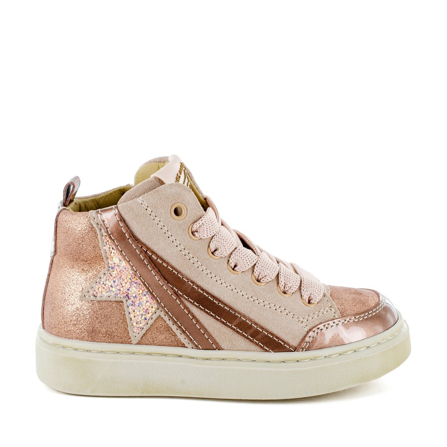 Girls STONES and BONES Mid Shoes | Flaes Crs - Metal Salmon - Stones And Bones