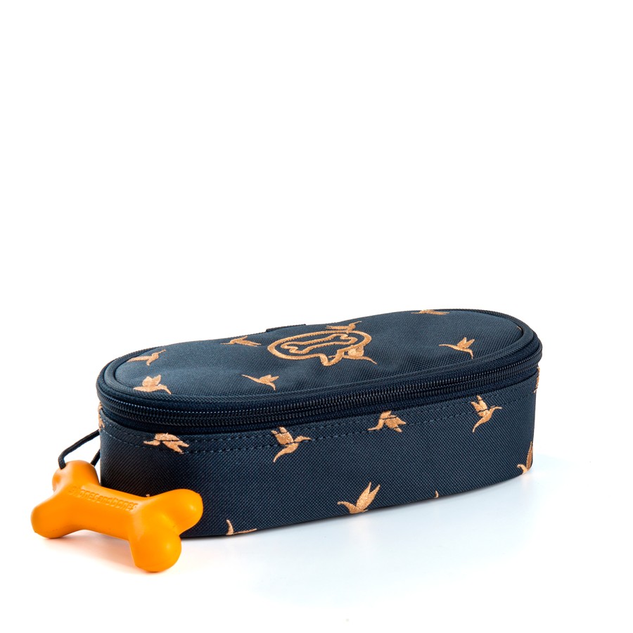 Girls STONES and BONES Pencil Boxes | Oak - Hummingbirds Navy - Stones And Bones