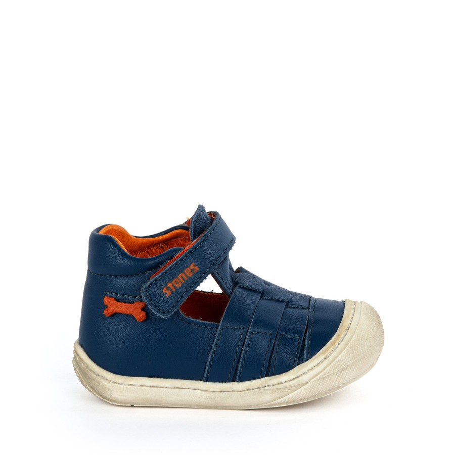 Boys STONES and BONES Sandals | Weir Nappa Navy - Stones And Bones