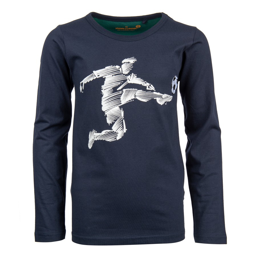 Boys STONES and BONES T-Shirts With Long Sleeves | Skipper - The Player Navy - Stones And Bones