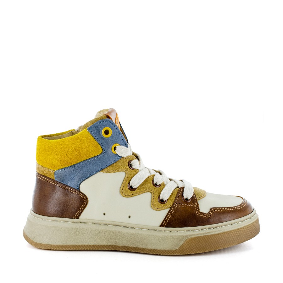 Boys STONES and BONES Mid Shoes | Derot Calf Tabac + Cream - Stones And Bones