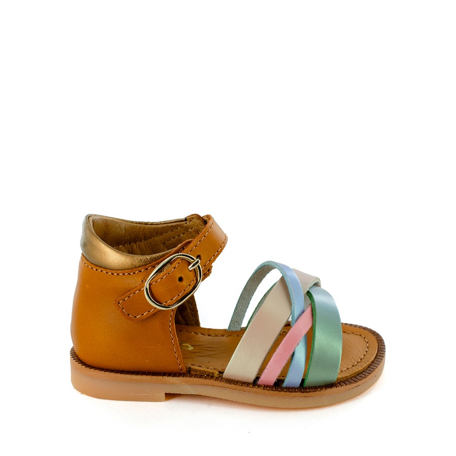 Girls STONES and BONES Sandals | Pita Calf Oxide + Cognac - Stones And Bones