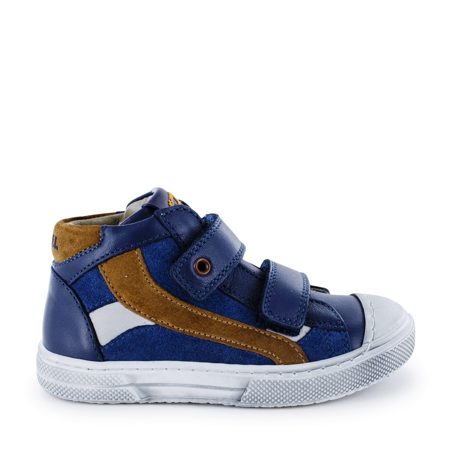 Boys STONES and BONES Sneakers | Rento Calf - Crs Navy + Brandy - Stones And Bones