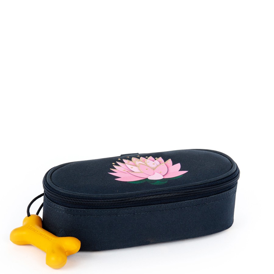 Girls STONES and BONES Pencil Boxes | Oak Pl - Magic Waterlily Navy - Stones And Bones