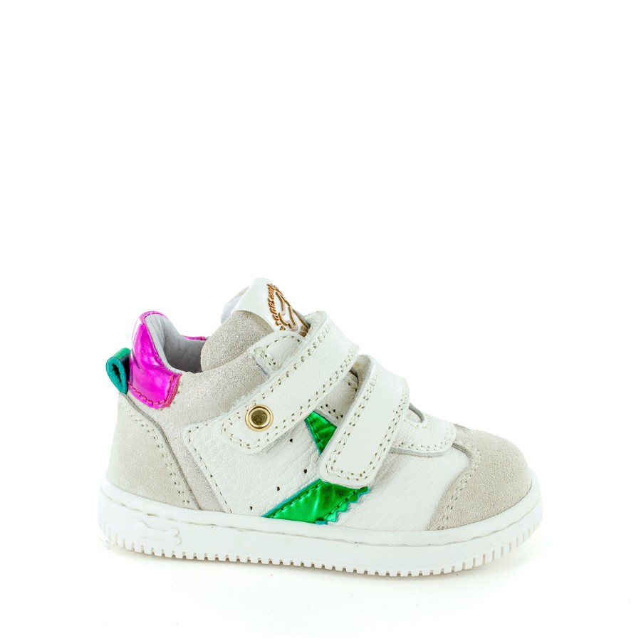 Girls STONES and BONES Low Shoes | Nipe Crs - Calf Ivor + Fuchsia - Stones And Bones