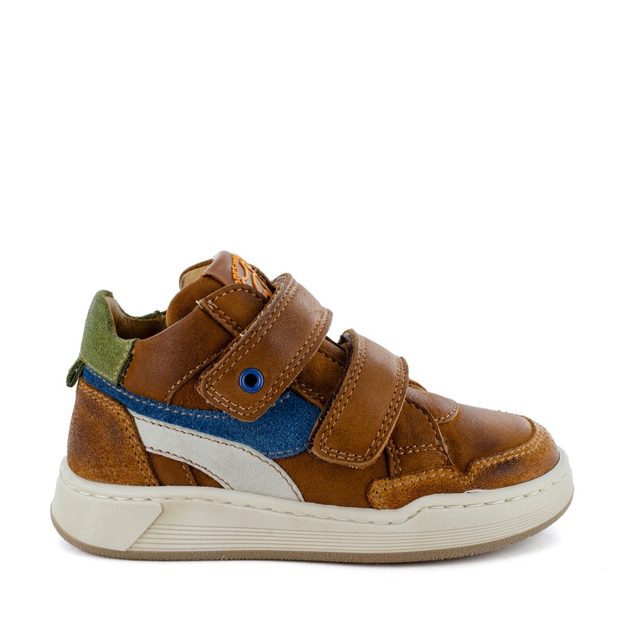 Girls STONES and BONES Mid Shoes | Ricat Calf - Crs Cuoio + Denim - Stones And Bones