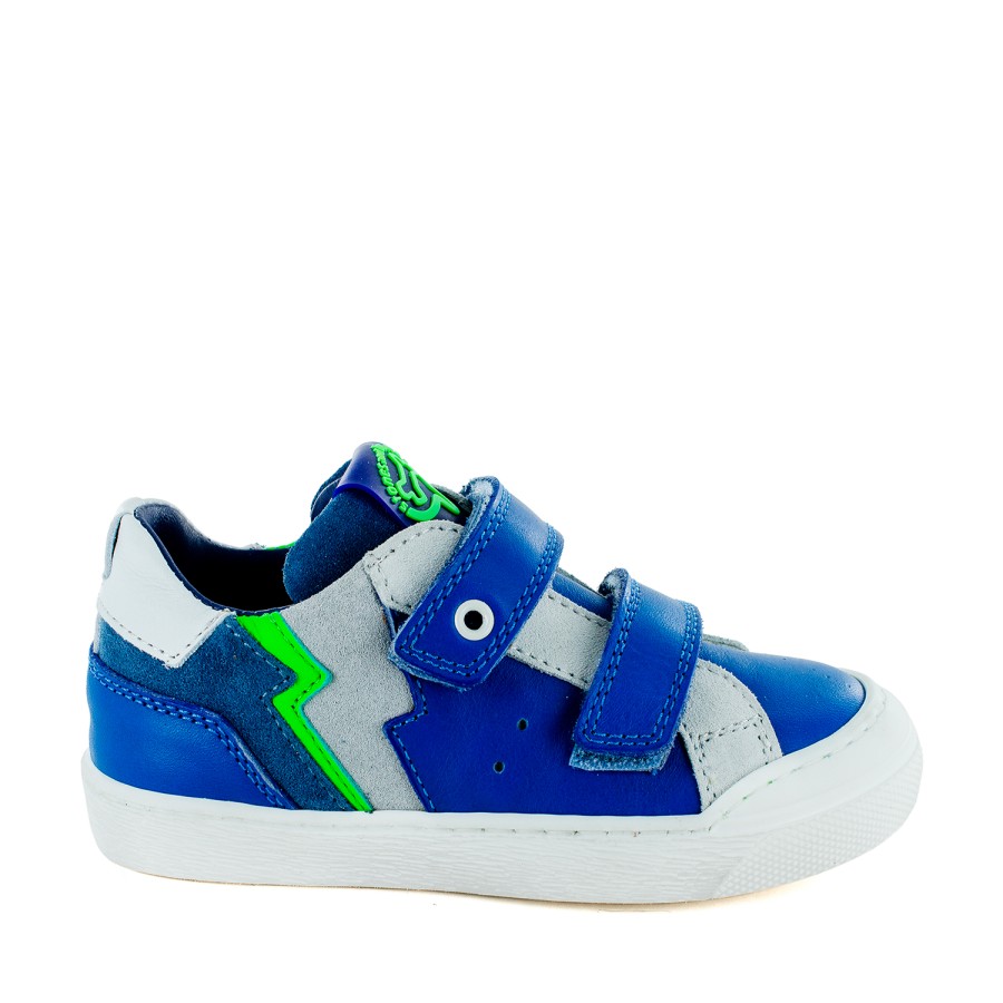 Boys STONES and BONES Low Shoes | Ginot Calf L.Blue + Off White - Stones And Bones