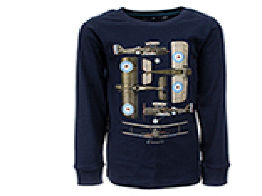 Boys STONES and BONES T-Shirts With Long Sleeves | Tougher - Space Force Navy - Stones And Bones