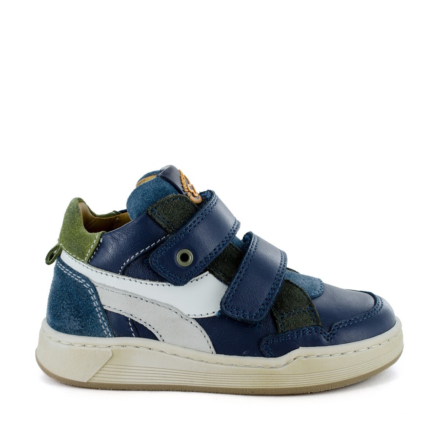 Girls STONES and BONES Mid Shoes | Ricat Calf Navy + Off White - Stones And Bones