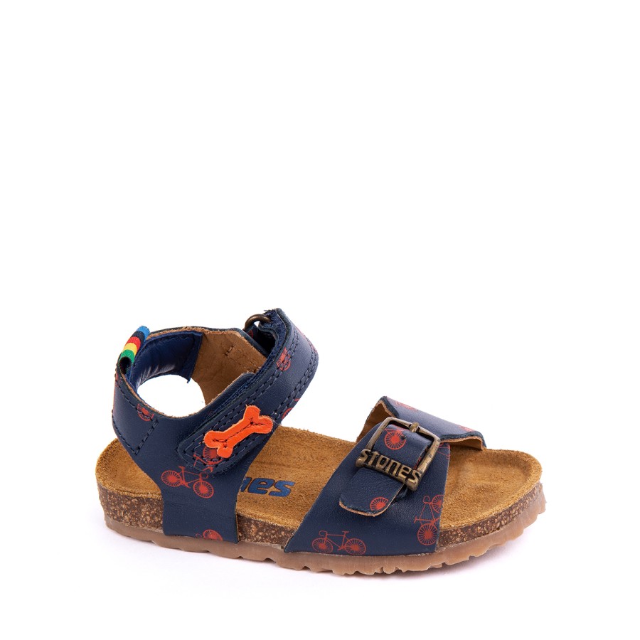 Boys STONES and BONES Sandals | Liter Calf Navy - Stones And Bones