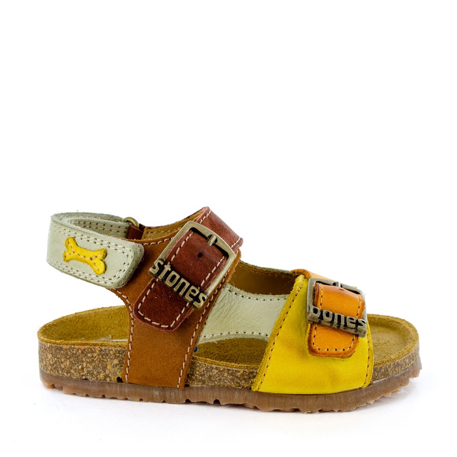 Boys STONES and BONES Sandals | Lopin Calf Ocre + Cuoio - Stones And Bones