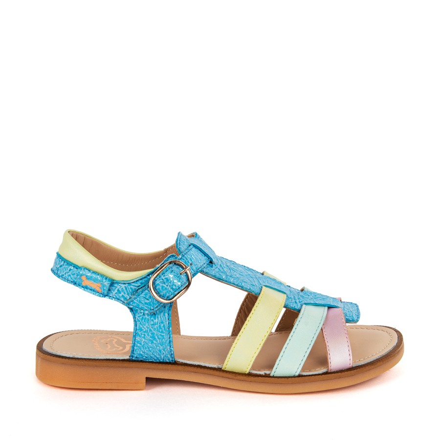 Girls STONES and BONES Sandals | Missa Metal Ice-Blue - Stones And Bones