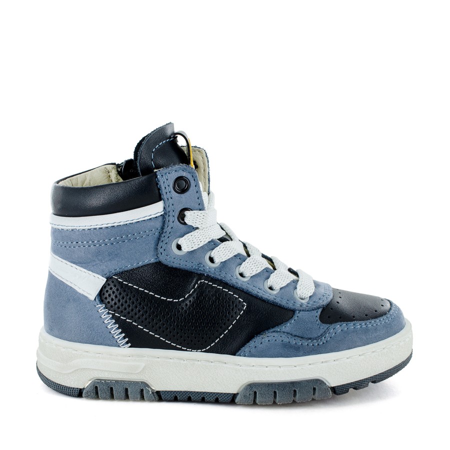 Boys STONES and BONES Mid Shoes | Ricet Calf Denim + Black - Stones And Bones