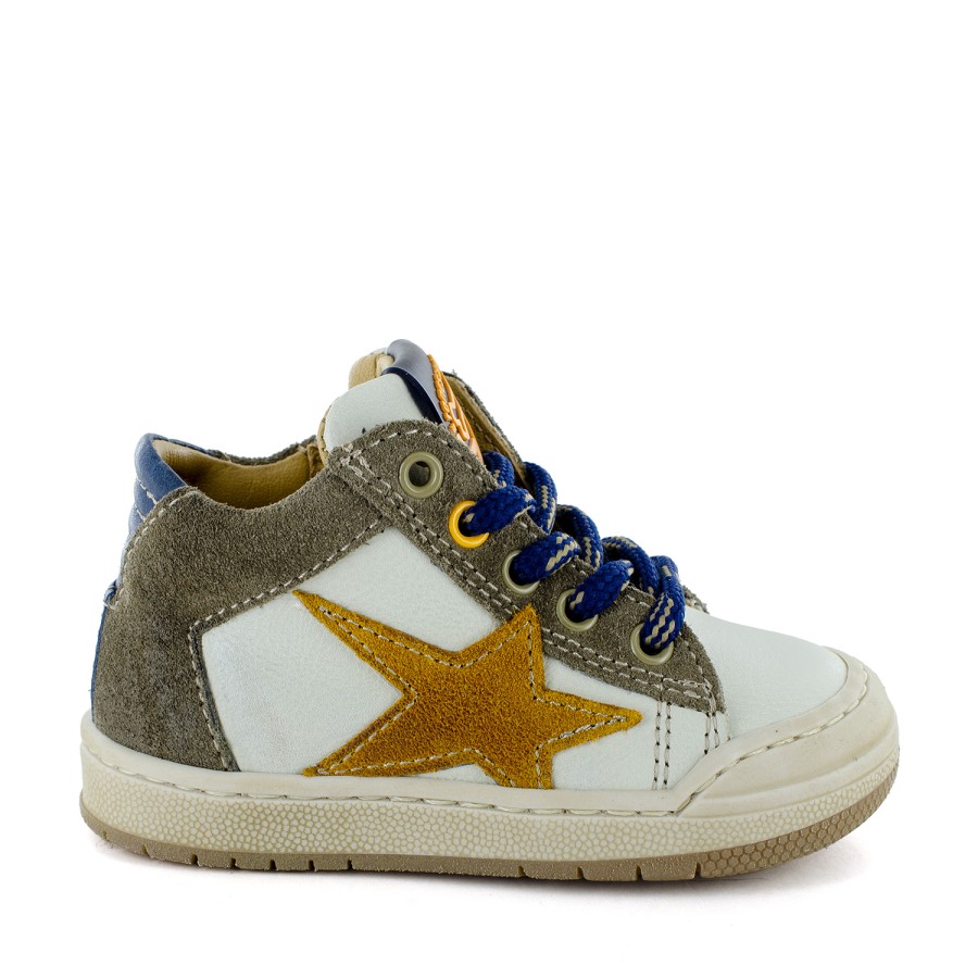 Boys STONES and BONES Mid Shoes | Neos Calf O.White + Taupe - Stones And Bones