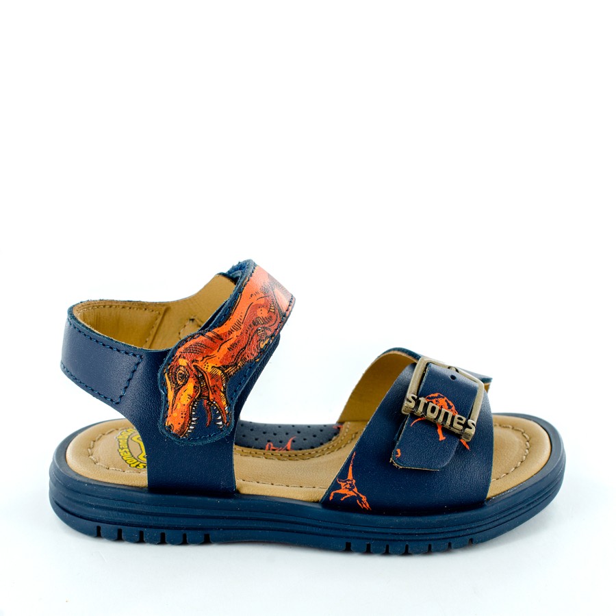 Boys STONES and BONES Sandals | Tenos Calf Navy - Stones And Bones