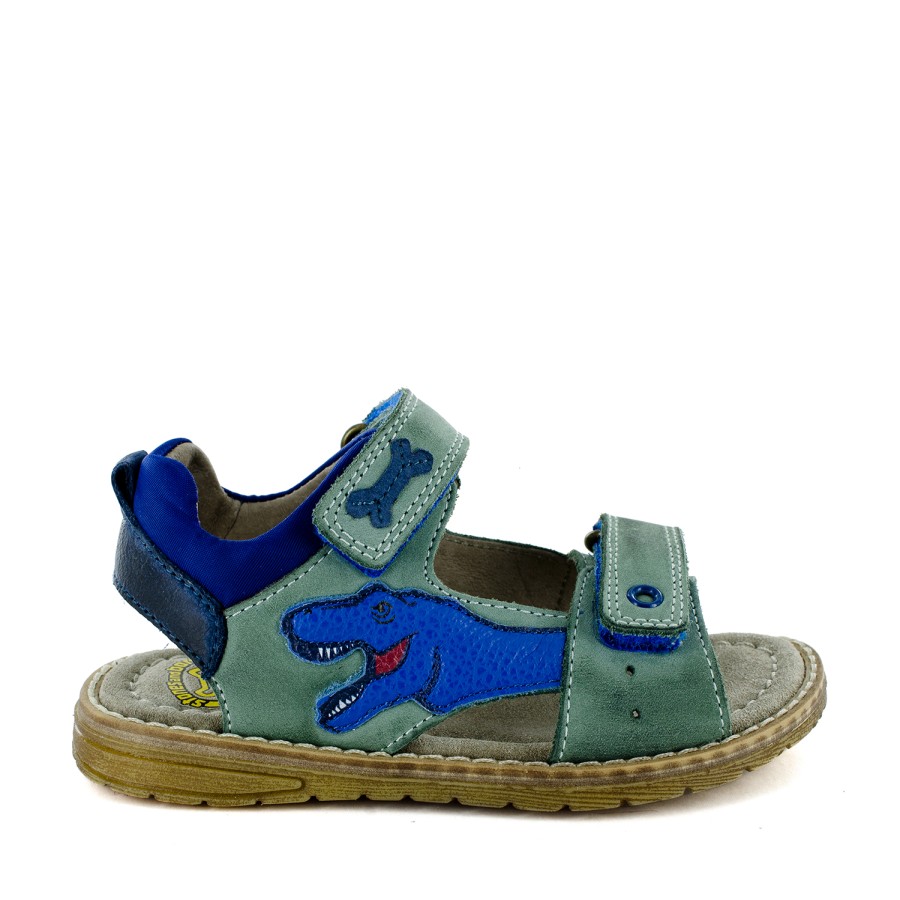 Boys STONES and BONES Sandals | Dinos Calf Oxide + Electric Blue - Stones And Bones