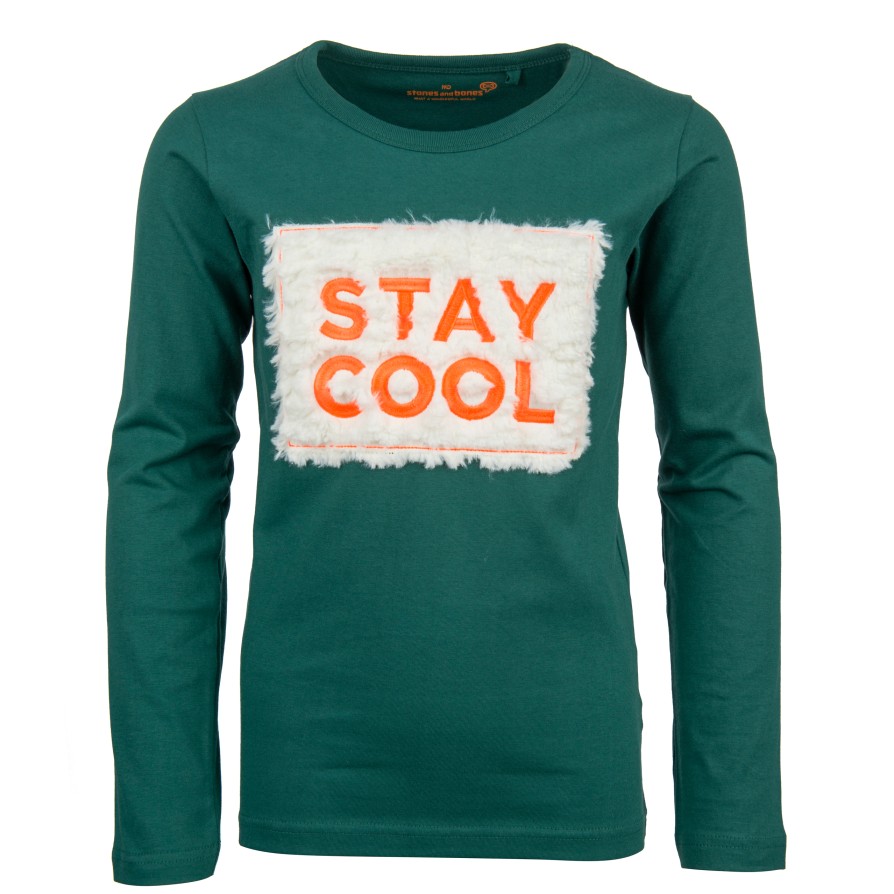 Boys STONES and BONES T-Shirts With Long Sleeves | Skipper - Stay Cool Green - Stones And Bones