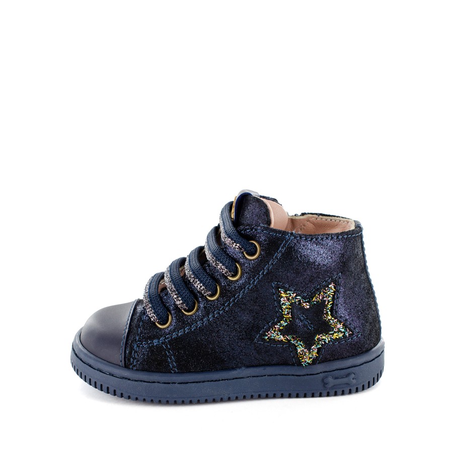 Girls STONES and BONES Mid Shoes | Sira Metal Blue - Stones And Bones