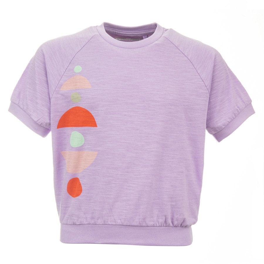 Girls STONES and BONES T-Shirts Short Sleeves | Venice - Shapes Lavender - Stones And Bones