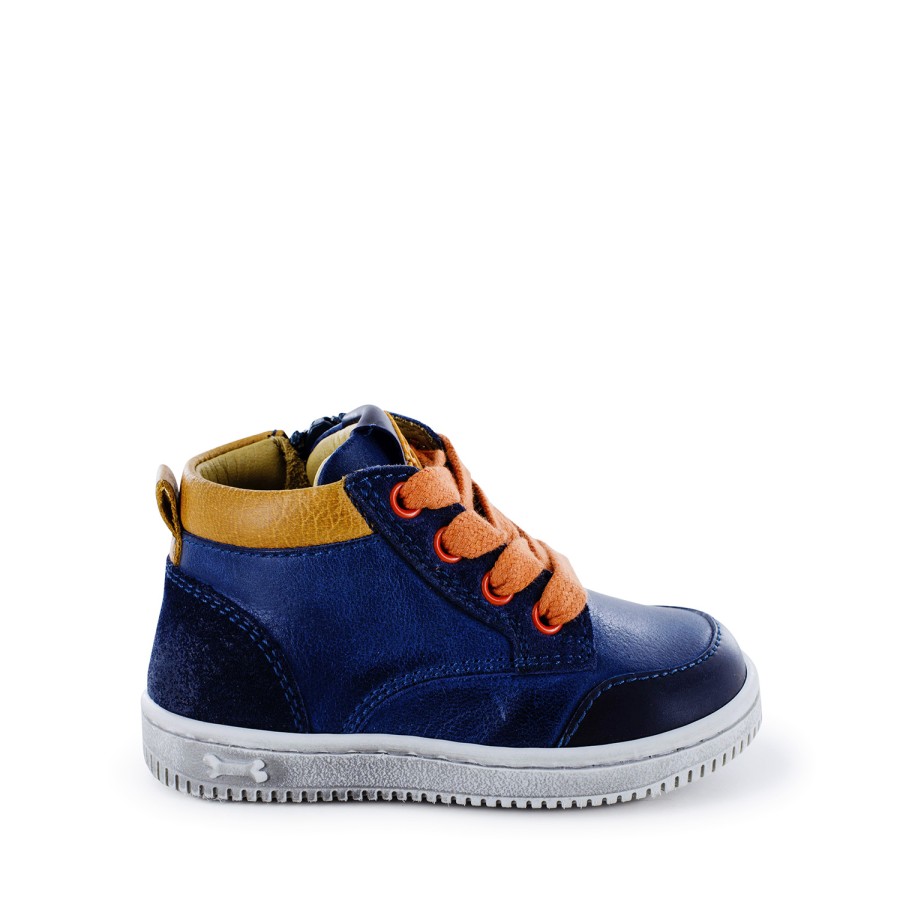 Boys STONES and BONES Mid Shoes | Nipo Calf Navy - Stones And Bones