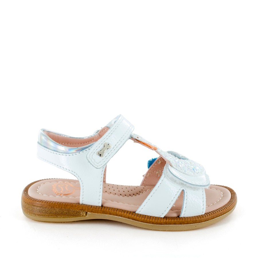 Girls STONES and BONES Sandals | Swap Calf - Glitter White - Stones And Bones