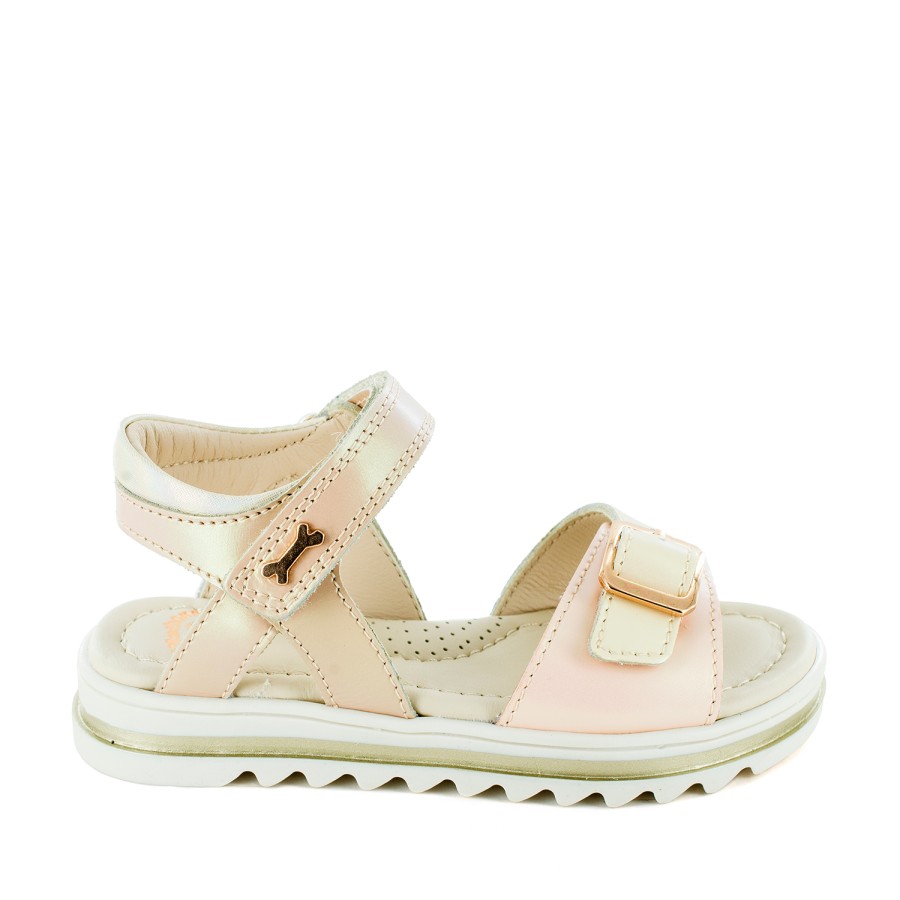 Girls STONES and BONES Sandals | Dalid Calf Perl Nude + Cream - Stones And Bones