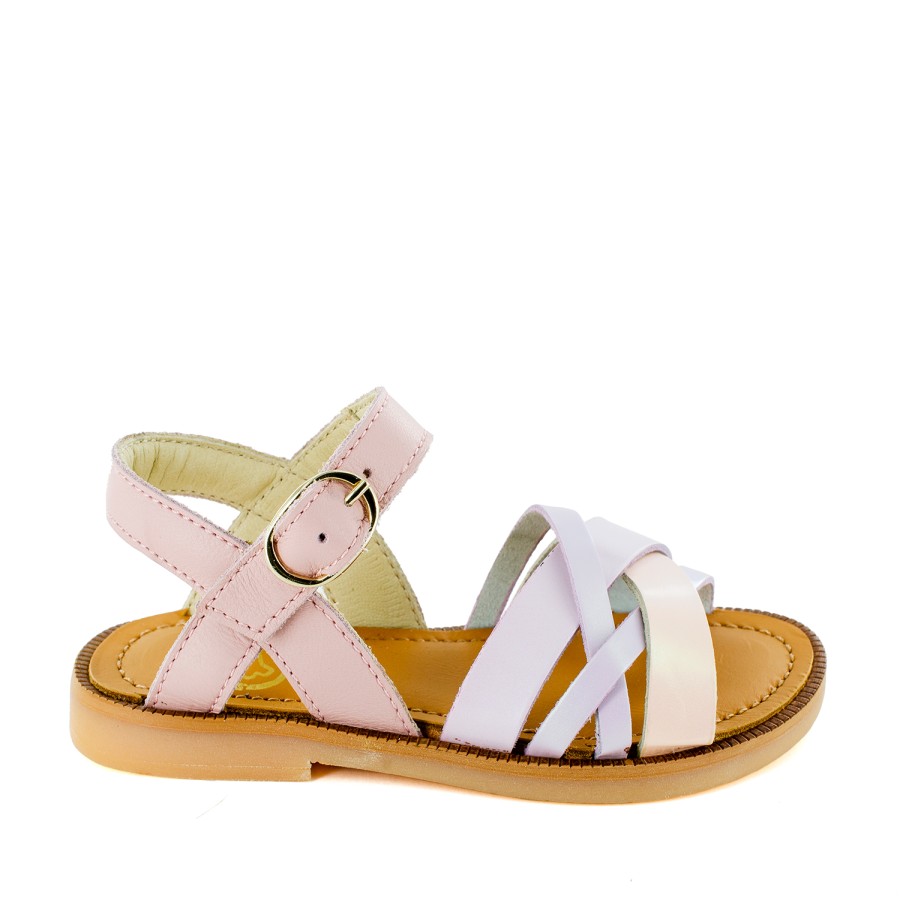 Girls STONES and BONES Sandals | Maifa Calf Nude + Old Rose - Stones And Bones