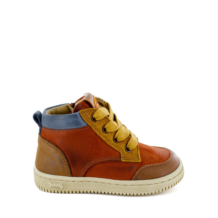 Boys STONES and BONES Mid Shoes | Nipo Calf Brick + Ocre - Stones And Bones