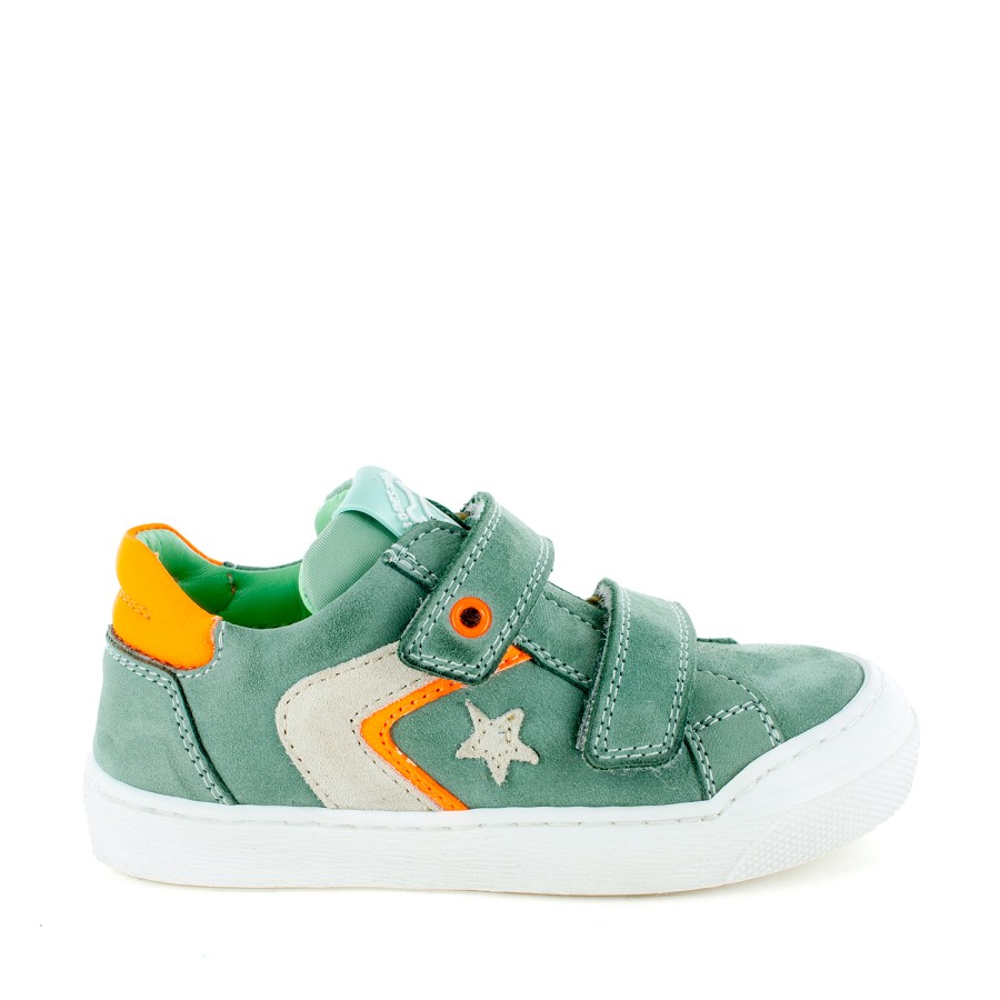 Boys STONES and BONES Low Shoes | Geppo Calf Oxide + Orange Fluo - Stones And Bones