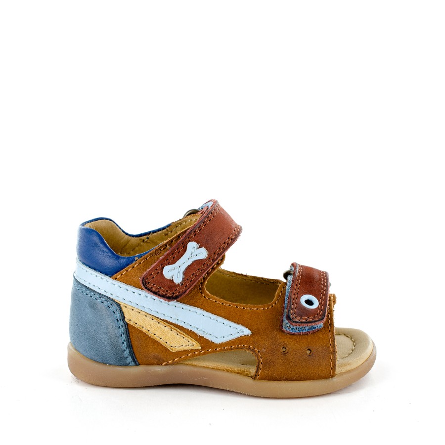 Boys STONES and BONES Sandals | Punt Calf Cuoio + Denim - Stones And Bones