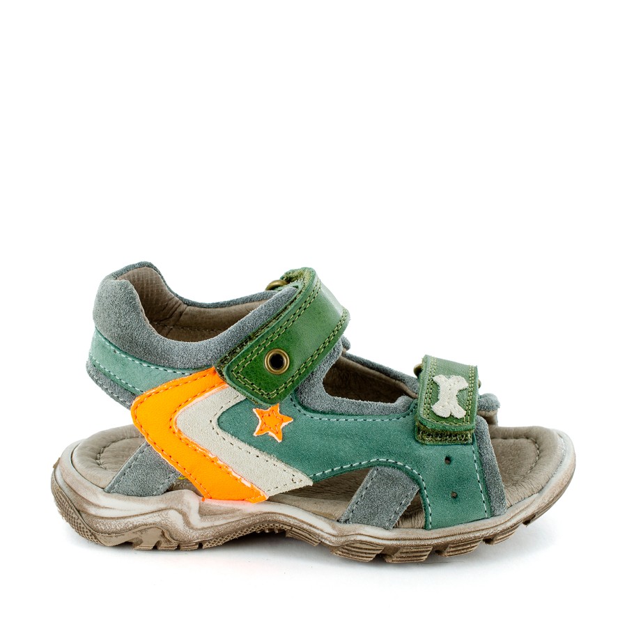 Boys STONES and BONES Sandals | Jolet Calf - Crs Oxide + Orange Fluo - Stones And Bones