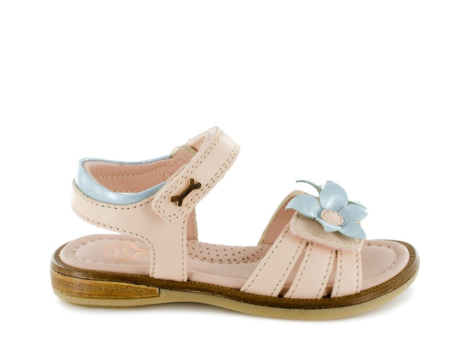 Girls STONES and BONES Sandals | Zalla Vit Nude + Ice-Blue - Stones And Bones