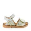 Girls STONES and BONES Sandals | Leafy Calf - Metal Ivor + Platin - Stones And Bones