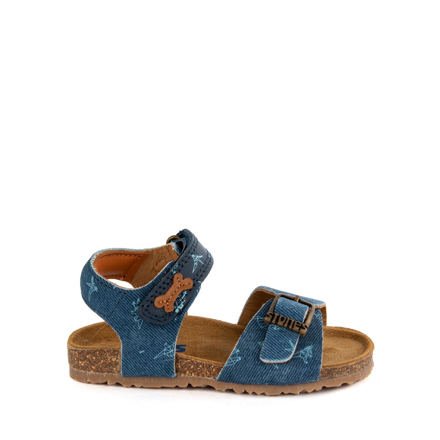 Boys STONES and BONES Sandals | Losto Calf Navy + Ice-Blue - Stones And Bones