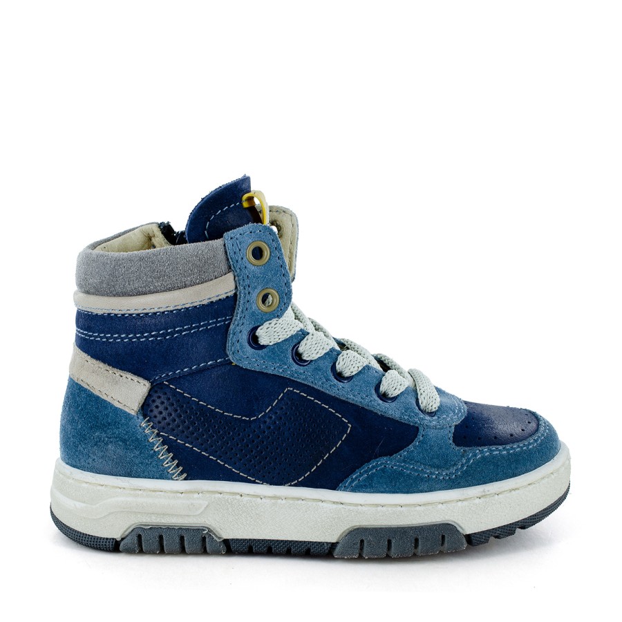 Boys STONES and BONES Mid Shoes | Ricet Calf Navy + Avio - Stones And Bones