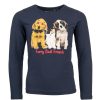 Girls STONES and BONES T-Shirts With Long Sleeves | Blissed - Furry Navy - Stones And Bones