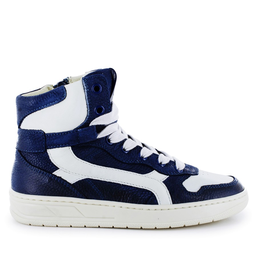 Boys STONES and BONES Mid Shoes | Nation Nabuk - Calf Dark Blue + Ivor - Stones And Bones