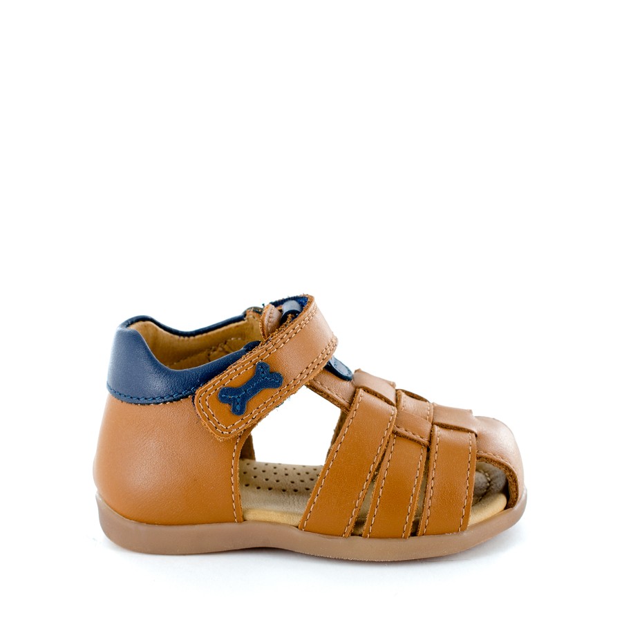 Boys STONES and BONES Sandals | Saro Calf Cuoio + Navy - Stones And Bones