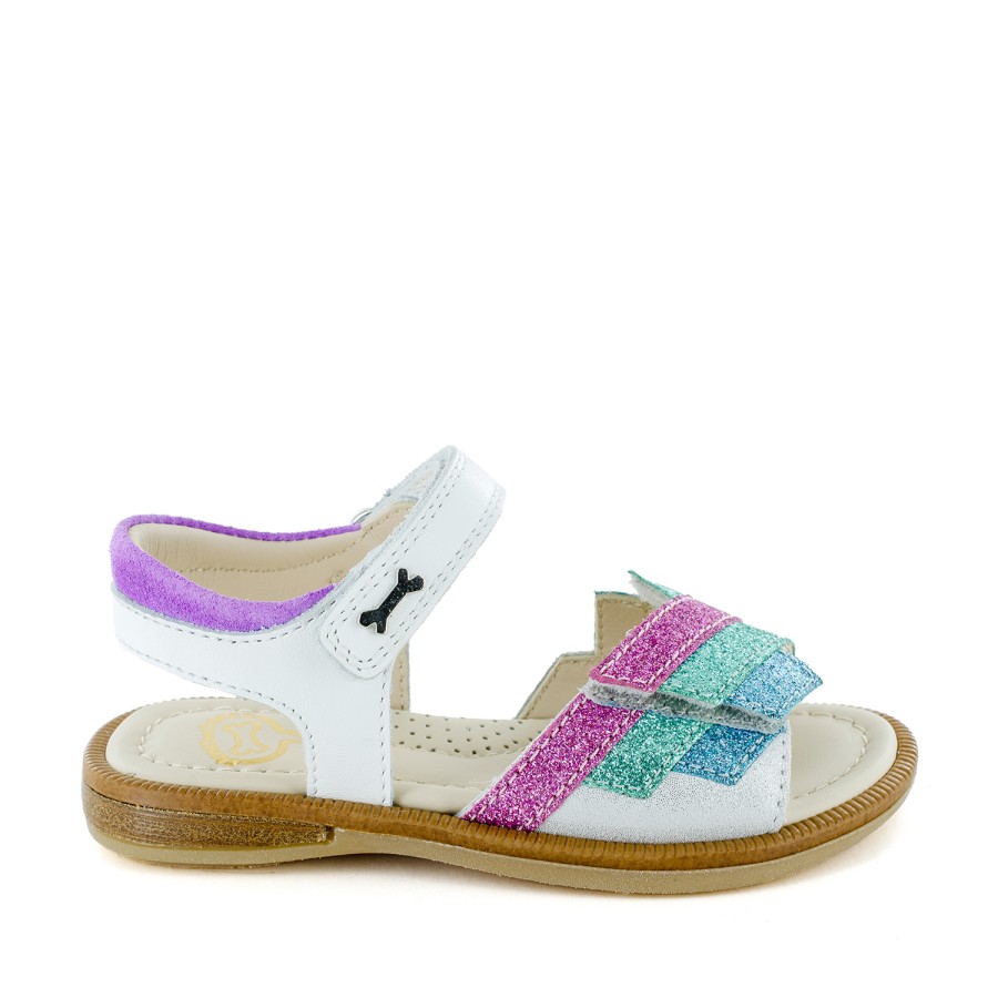 Girls STONES and BONES Sandals | Zonat Metal - Calf White - Stones And Bones