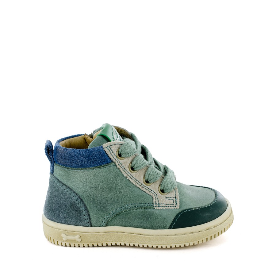 Boys STONES and BONES Mid Shoes | Nipo Calf Oxide + Ecru - Stones And Bones