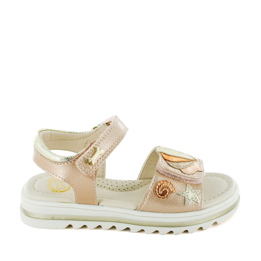 Girls STONES and BONES Sandals | Daddi Metal Nude - Stones And Bones