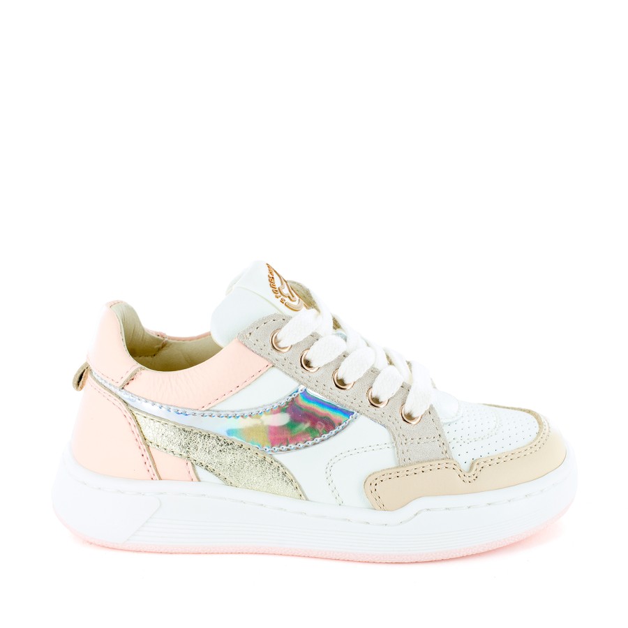 Girls STONES and BONES Low Shoes | Revin Calf Natural + Pink - Stones And Bones