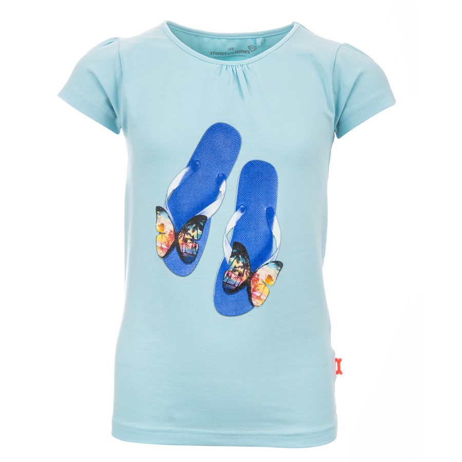 Girls STONES and BONES T-Shirts Short Sleeves | Florene - Flipflops Sky - Stones And Bones