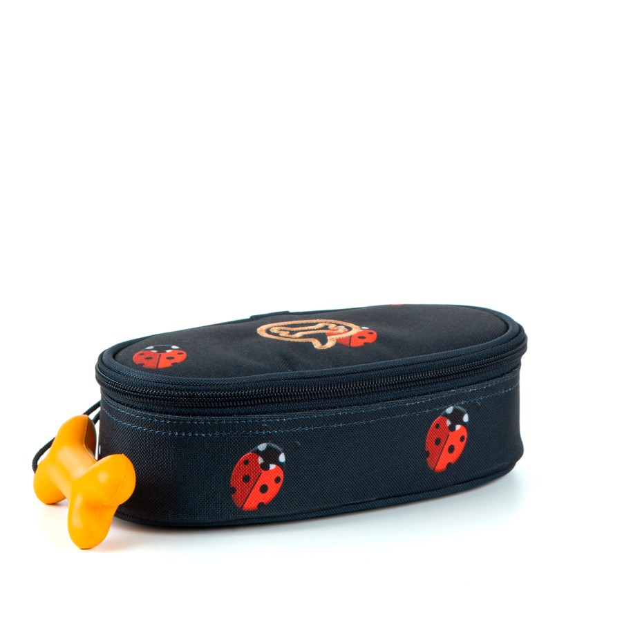 Girls STONES and BONES Pencil Boxes | Oak - Ladybugs Navy - Stones And Bones