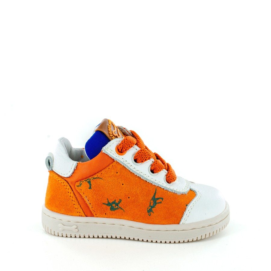 Boys STONES and BONES Low Shoes | Nedo Calf - Crs Melon + White - Stones And Bones