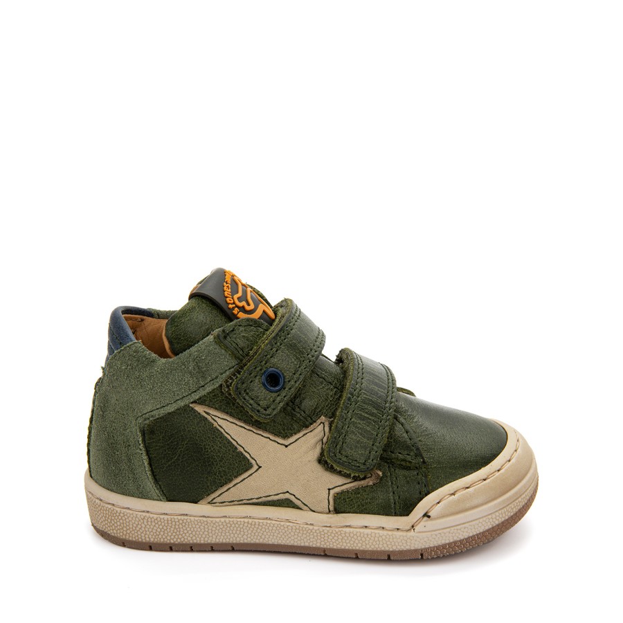 Boys STONES and BONES Mid Shoes | Noip Calf Olive + Navy - Stones And Bones